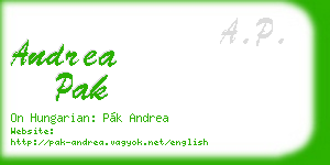 andrea pak business card